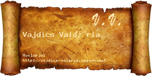Vajdics Valéria névjegykártya